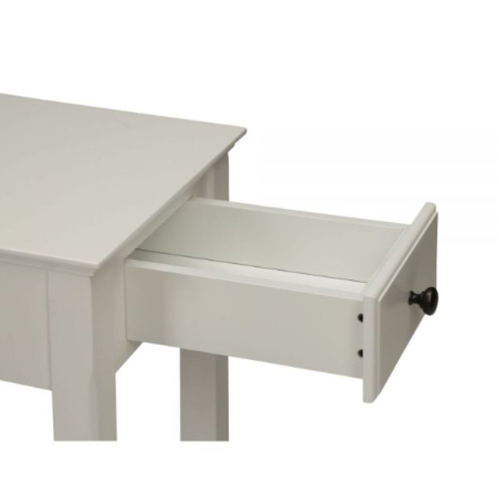 23" White Solid and Manufactured Wood End Table With Drawer And Shelf