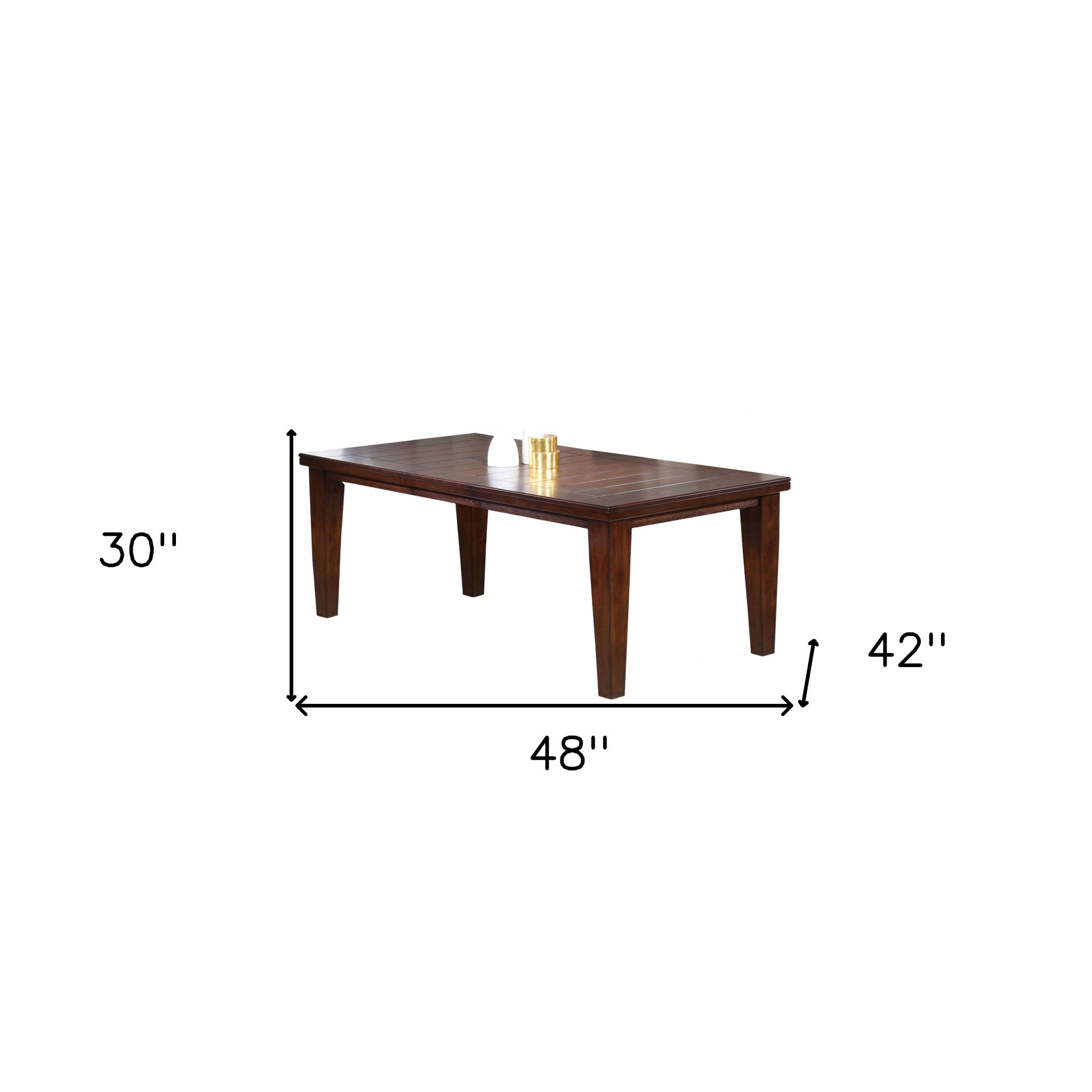 48" Dark Brown Dining Table