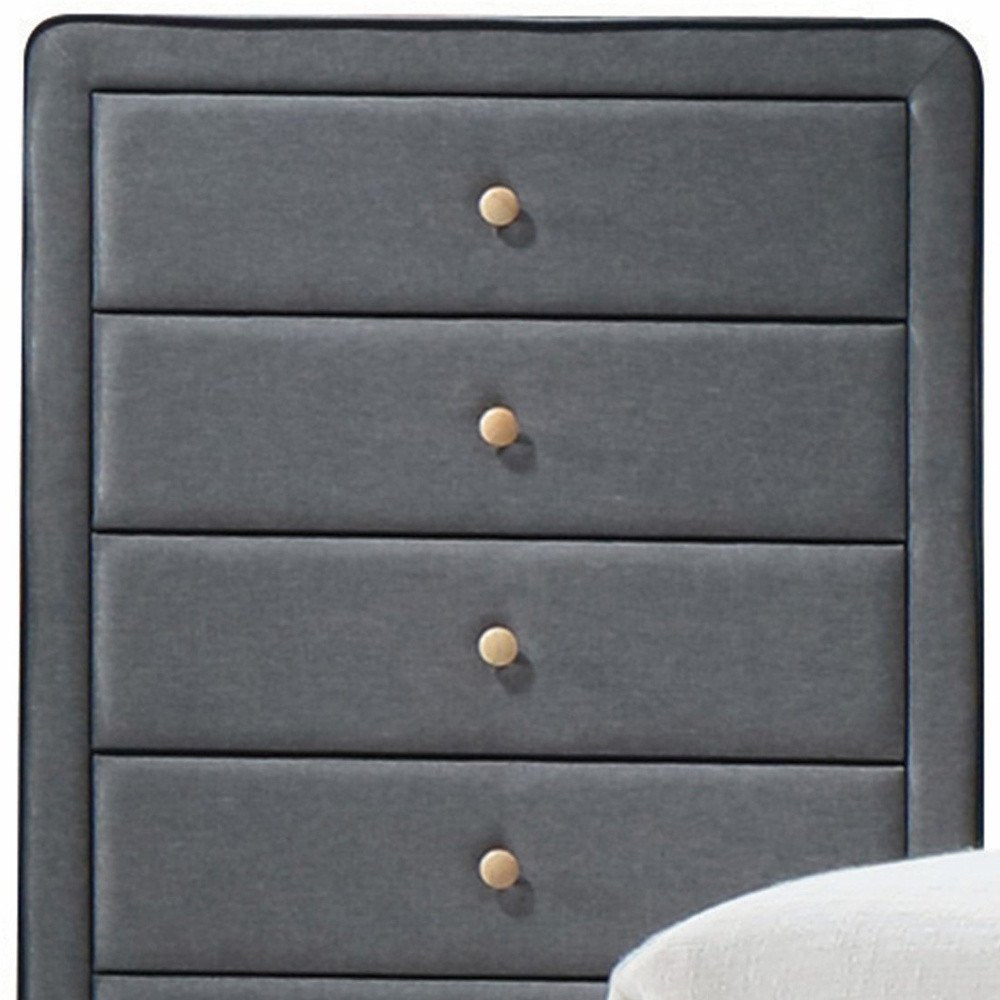 43" Light Gray Solid Wood Six Drawer Dresser