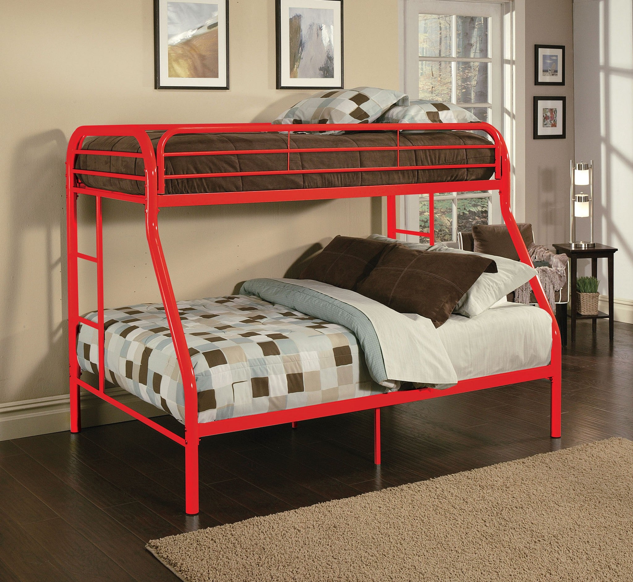 Black Twin Over Full Contemporary Metal Bunk Bed