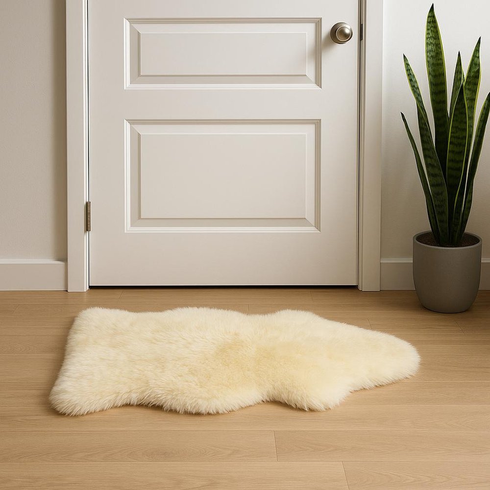 2' X 3' Gold Sheepskin Non Skid Area Rug