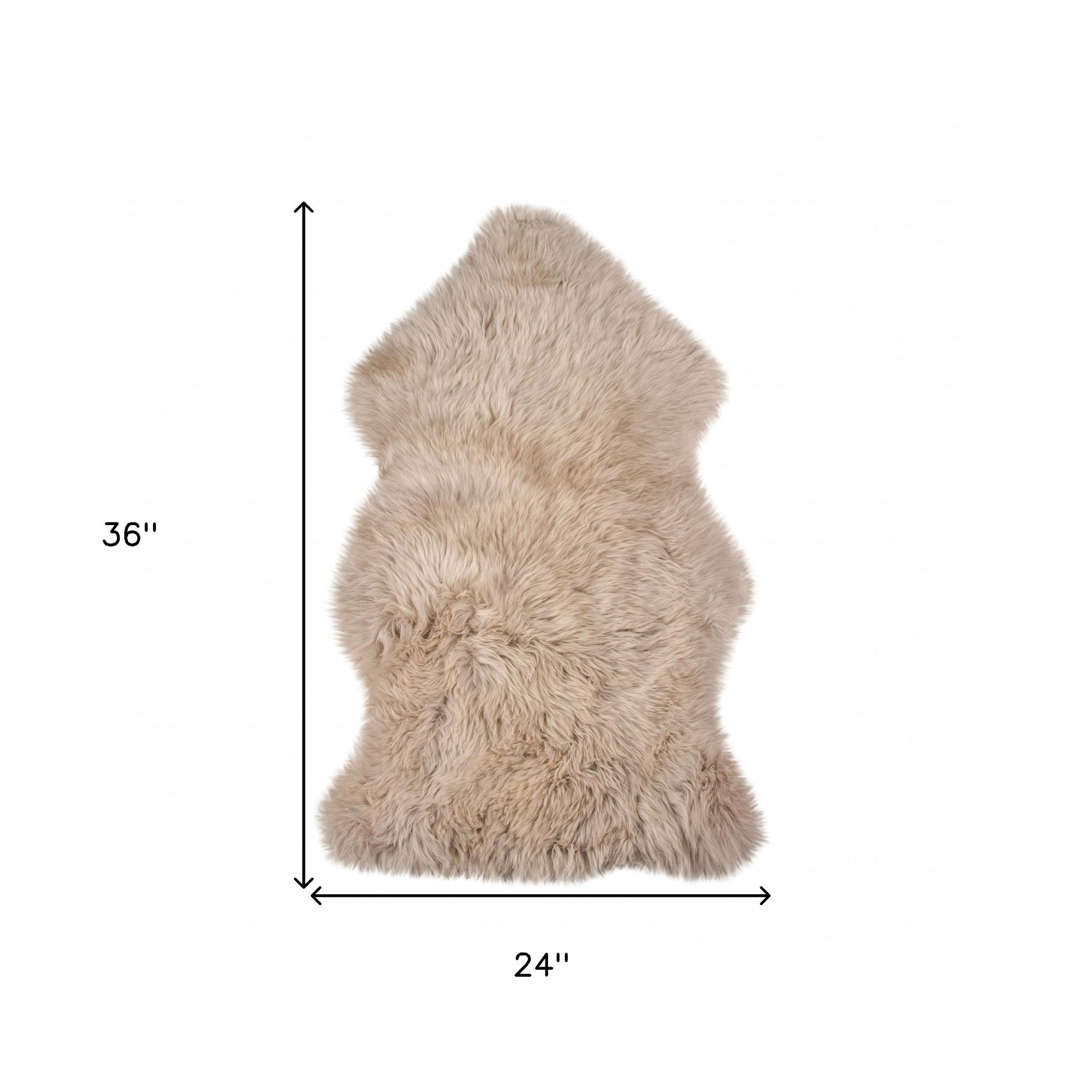 2' X 3' Taupe Genuine Sheepskin Animal Print Shag Area Rug