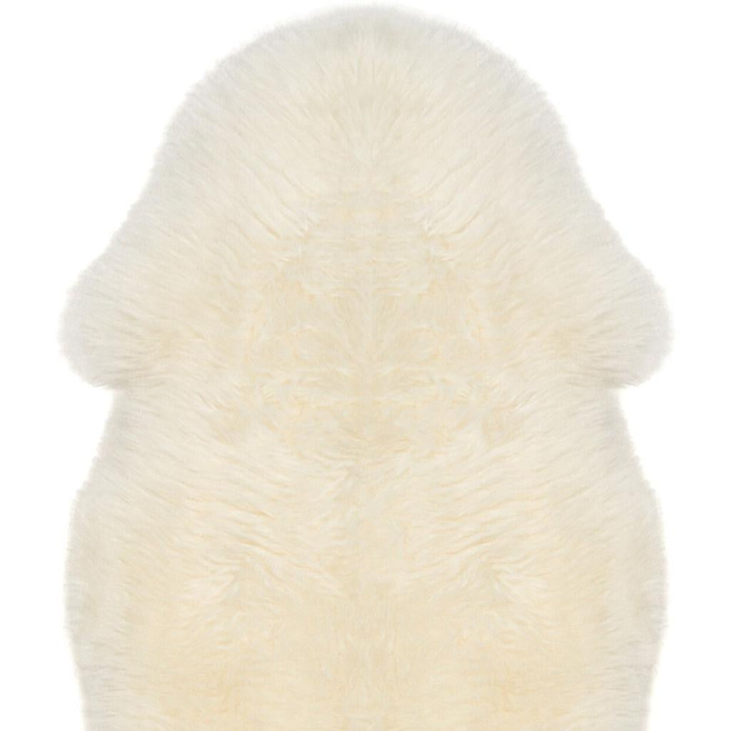 2' X 3' White Natural New Zealand Sheepskin Wool Area Rug