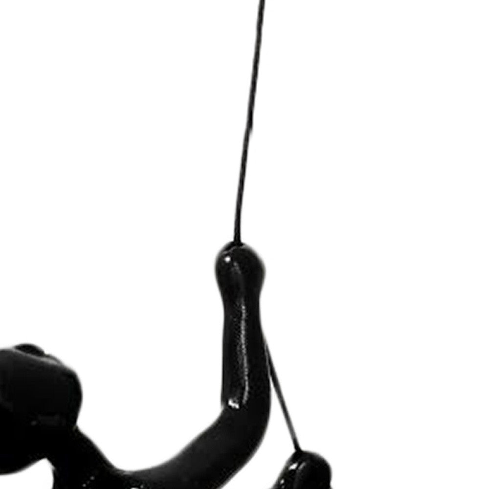6" X 4" Black Resin Climbing Man Hanging Dimensional Sculpture