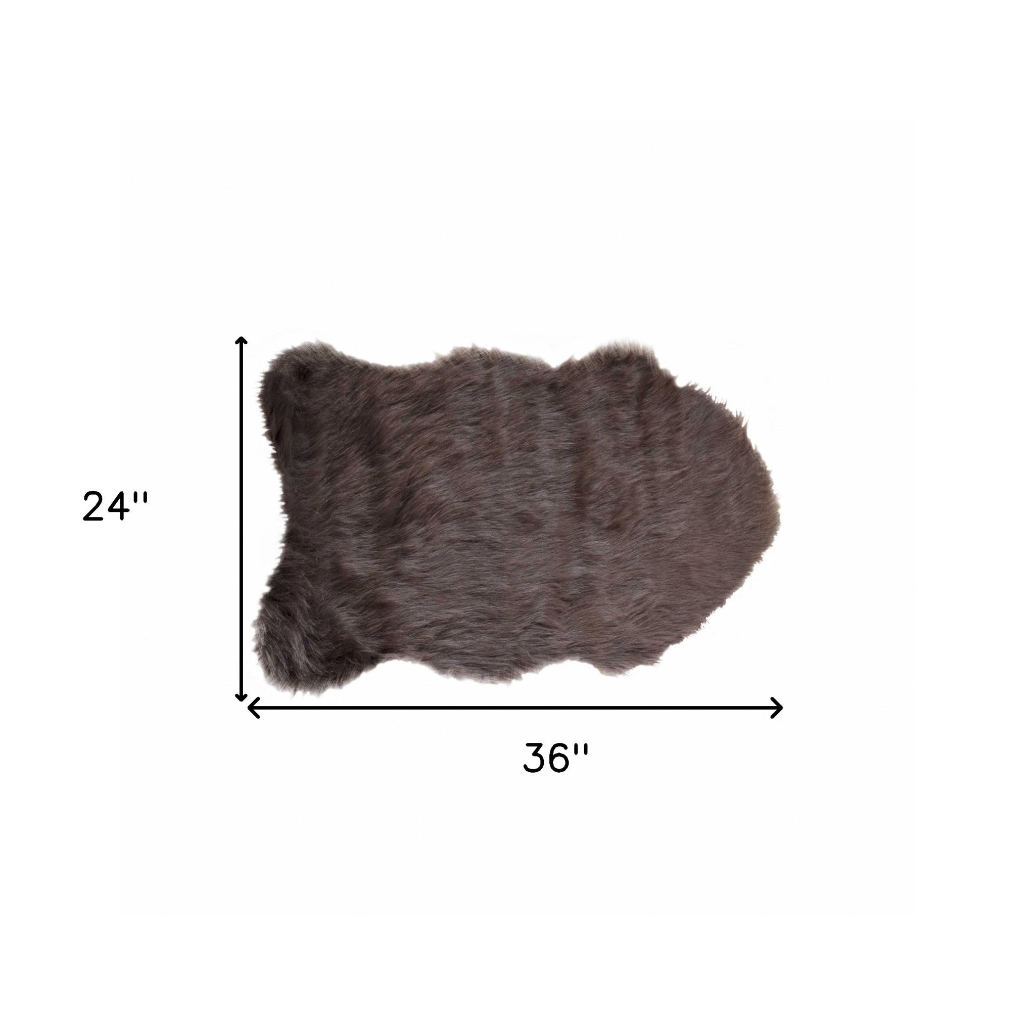 2' X 3' Chocolate Faux Sheepskin Shag Area Rug