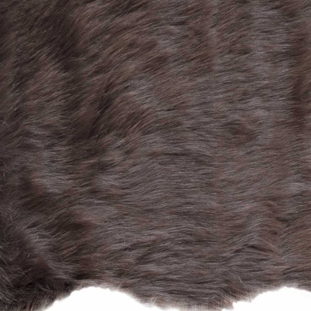 2' X 3' Chocolate Faux Sheepskin Shag Area Rug