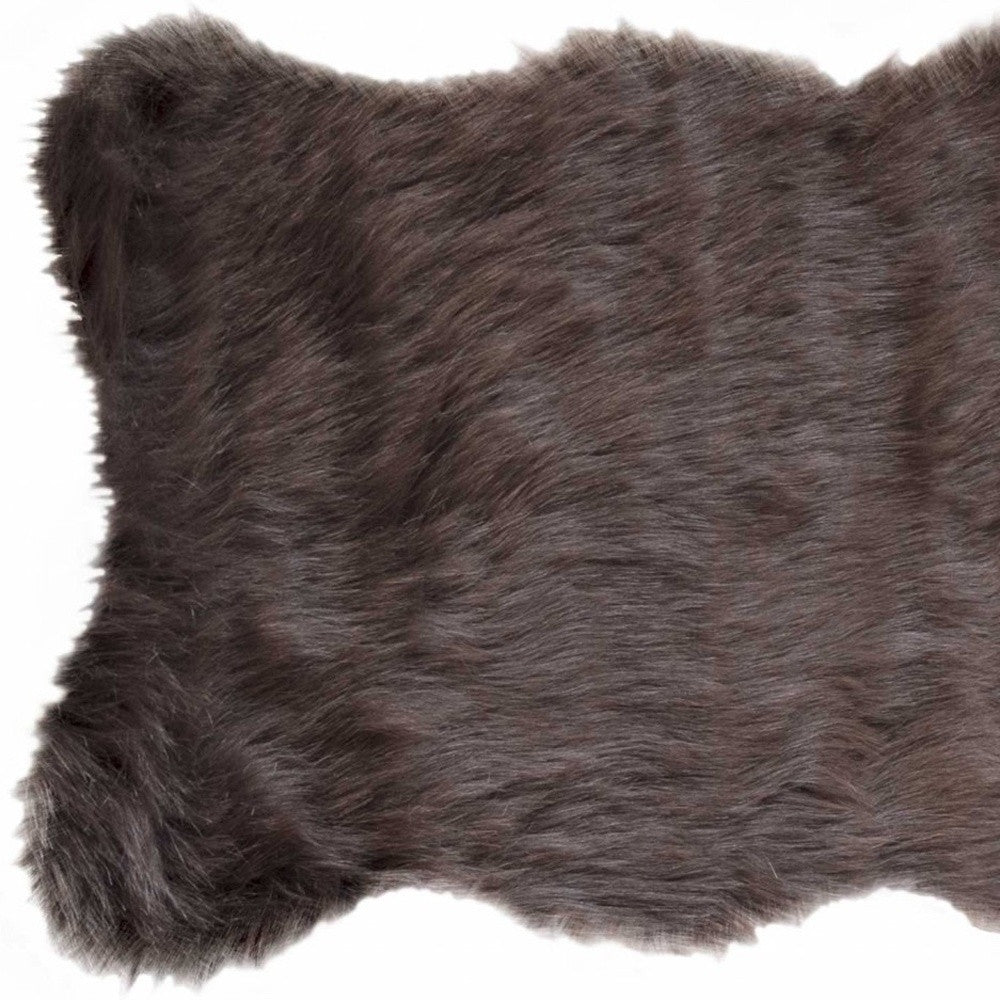 2' X 3' Chocolate Faux Sheepskin Shag Area Rug