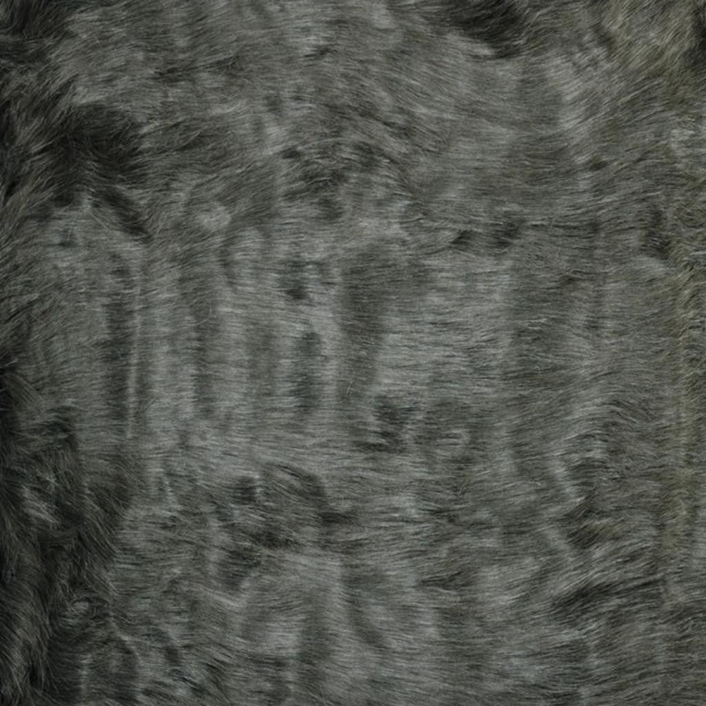 2' X 3' Grey Faux Fur Animal Print Area Rug