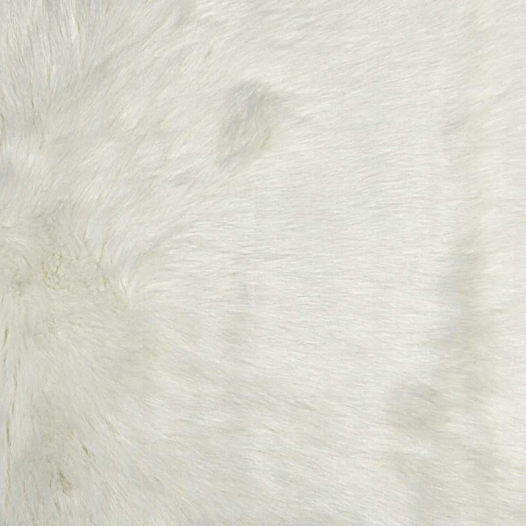 5' X 8' Off White Faux Fur Area Rug
