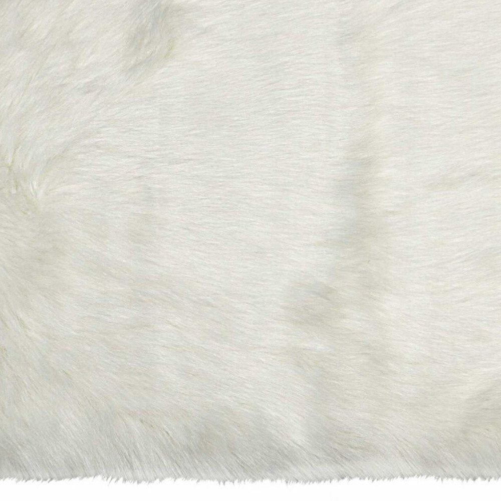 5' X 8' Off White Faux Fur Area Rug