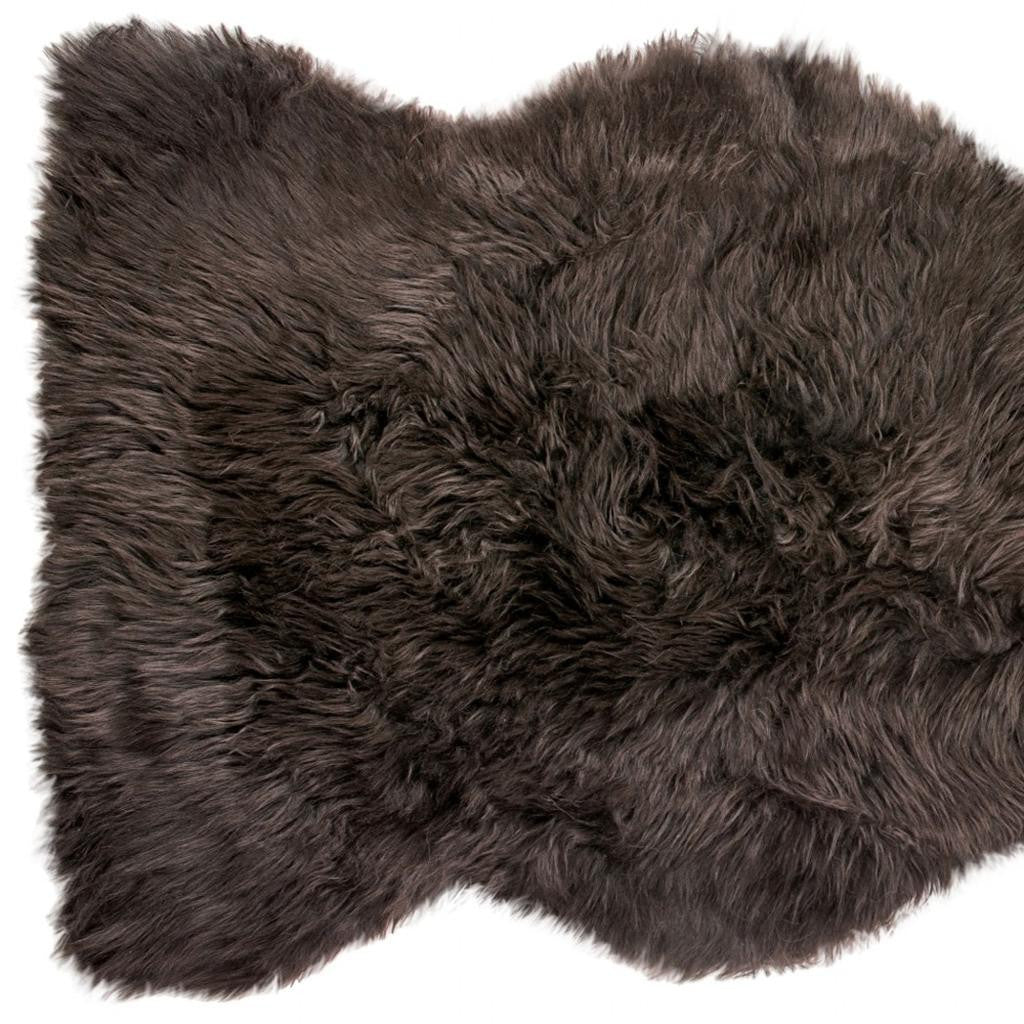 2' X 3' Chocolate Genuine Sheepskin Shag Area Rug
