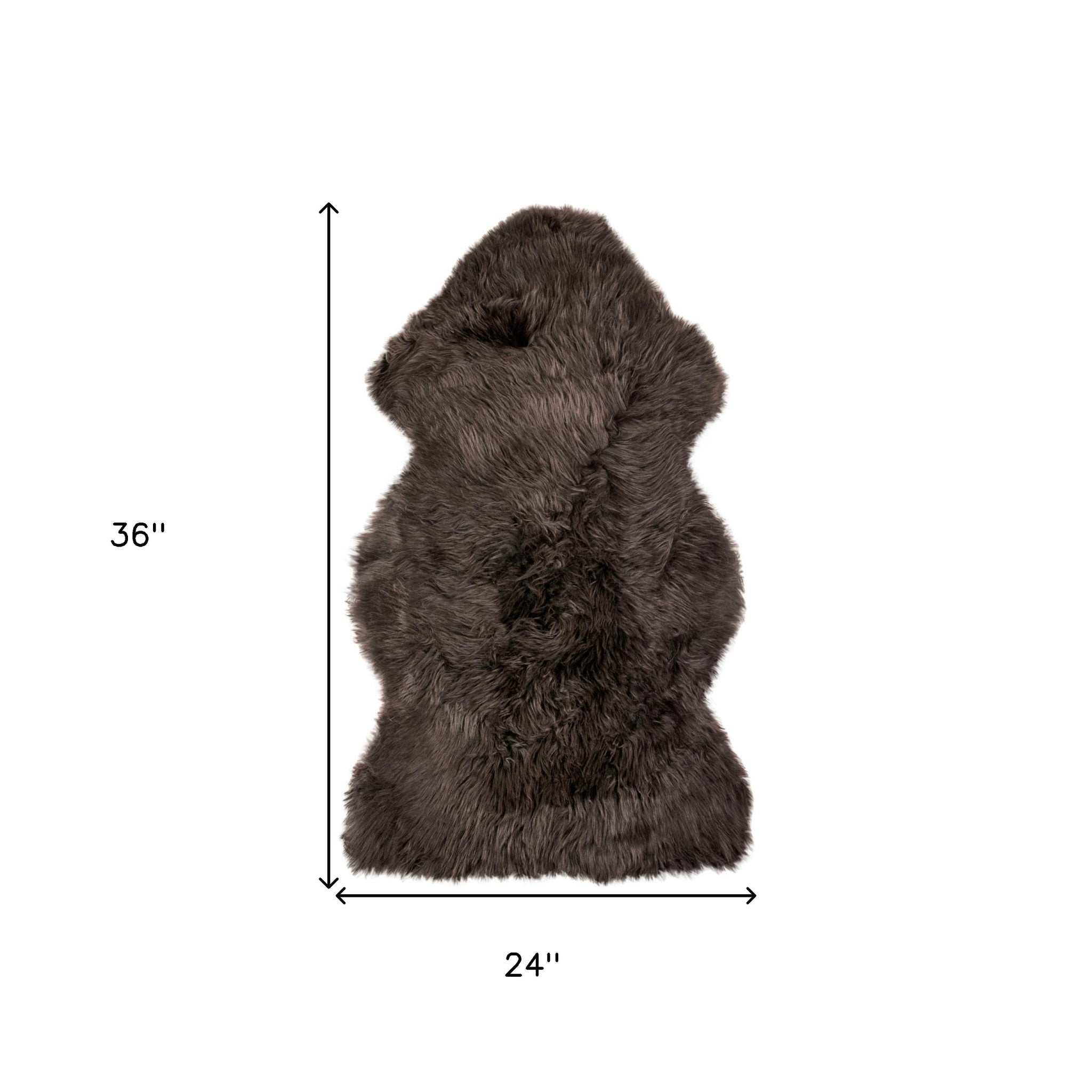 2' X 3' Chocolate Genuine Sheepskin Shag Area Rug