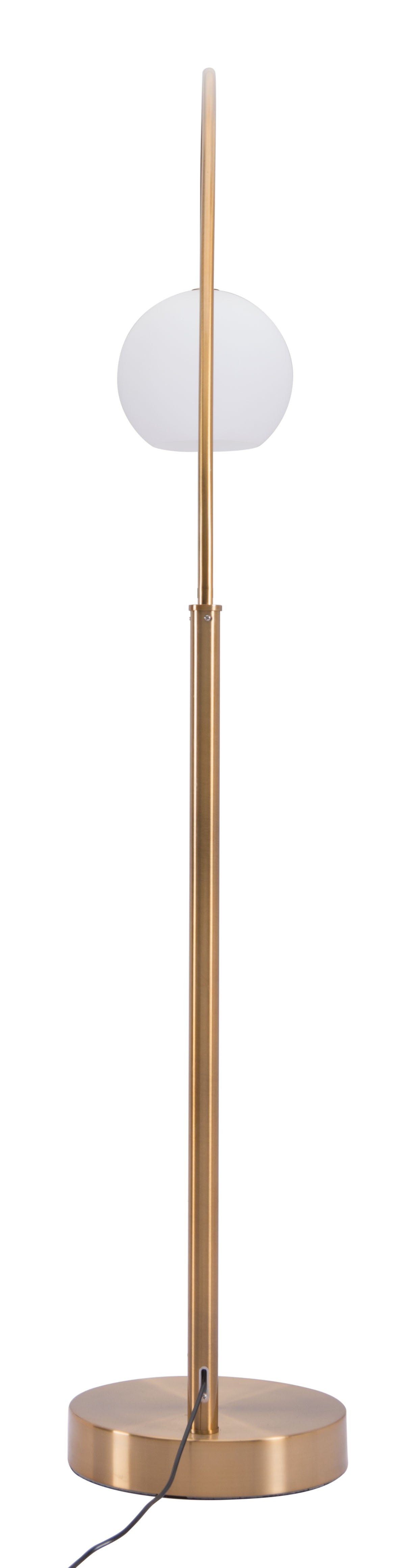 Brushed Brass Modern Arc Floor Lamp