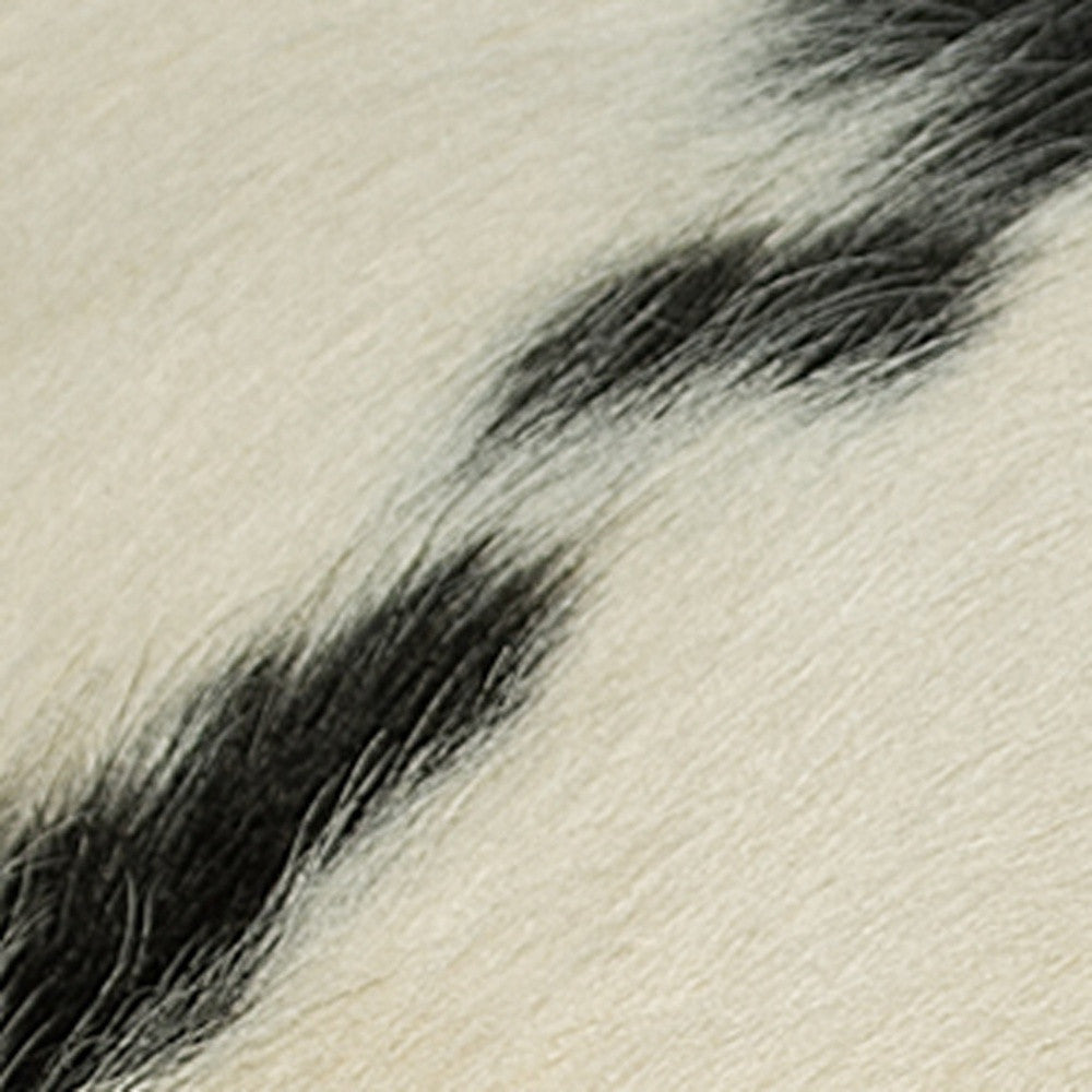 18" White And Black Cowhide Throw Pillow