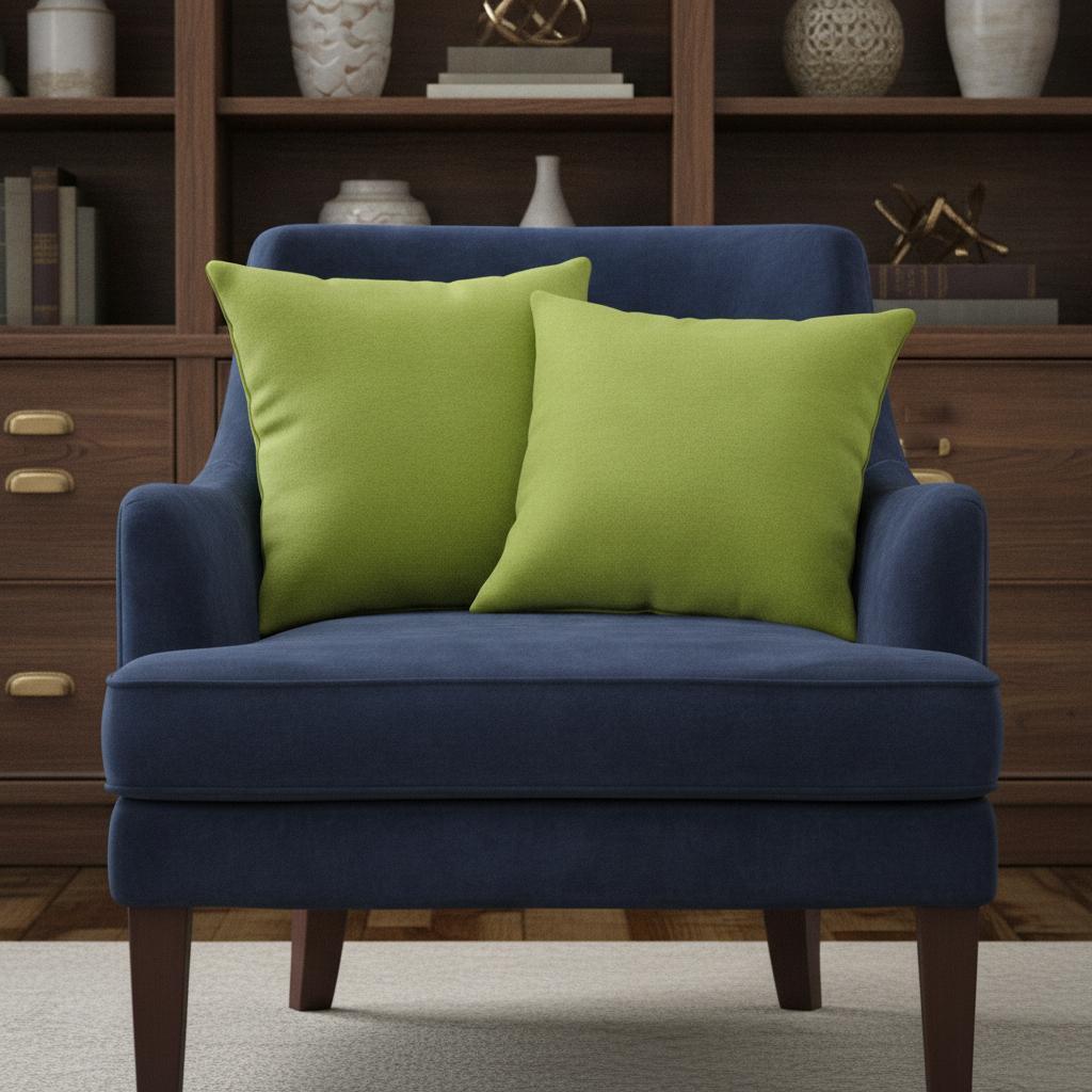 Set of Two Lime Green Cowhide Throw Pillow