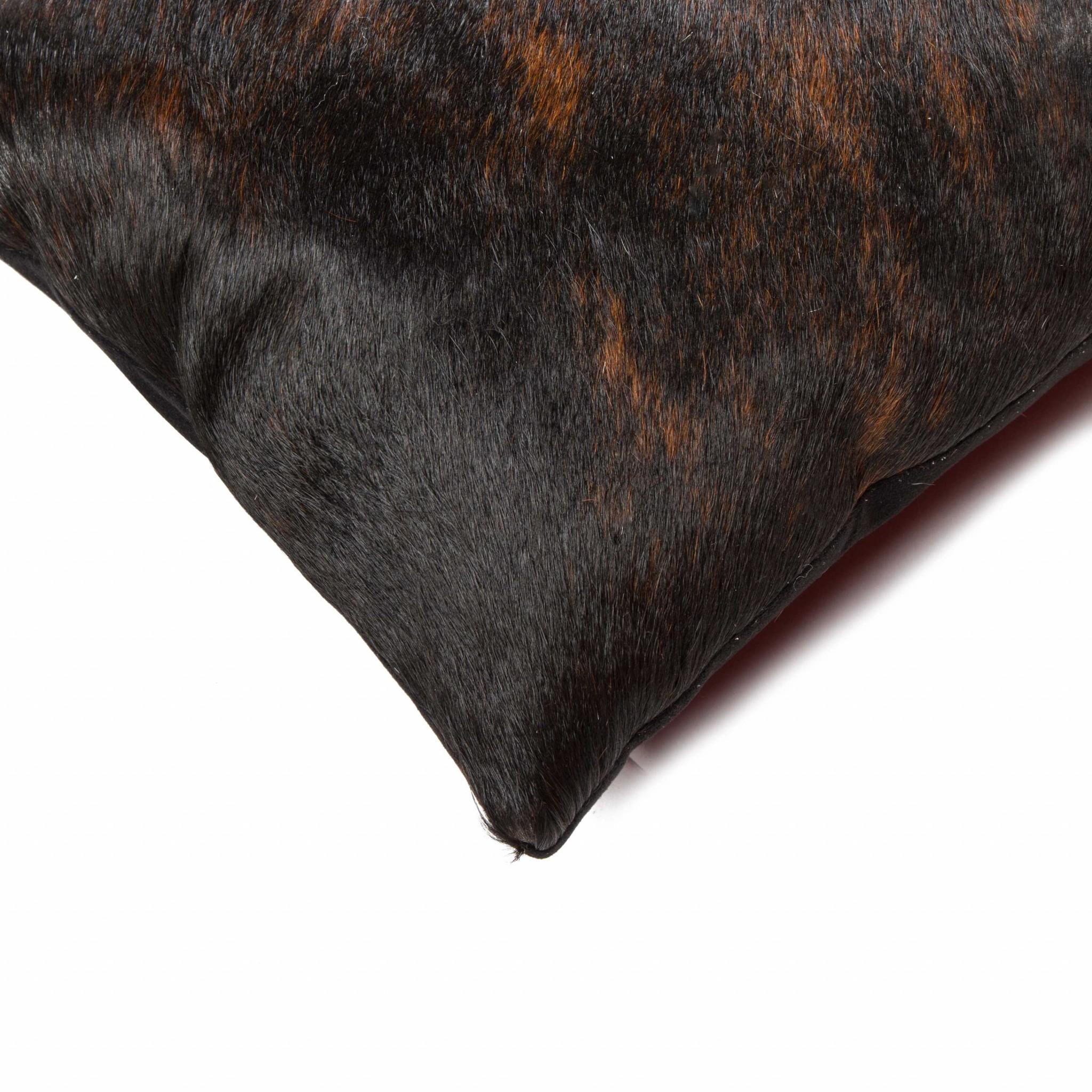 Set of Two 12" X 20" Chocolate Cowhide Cowhide Throw Pillows