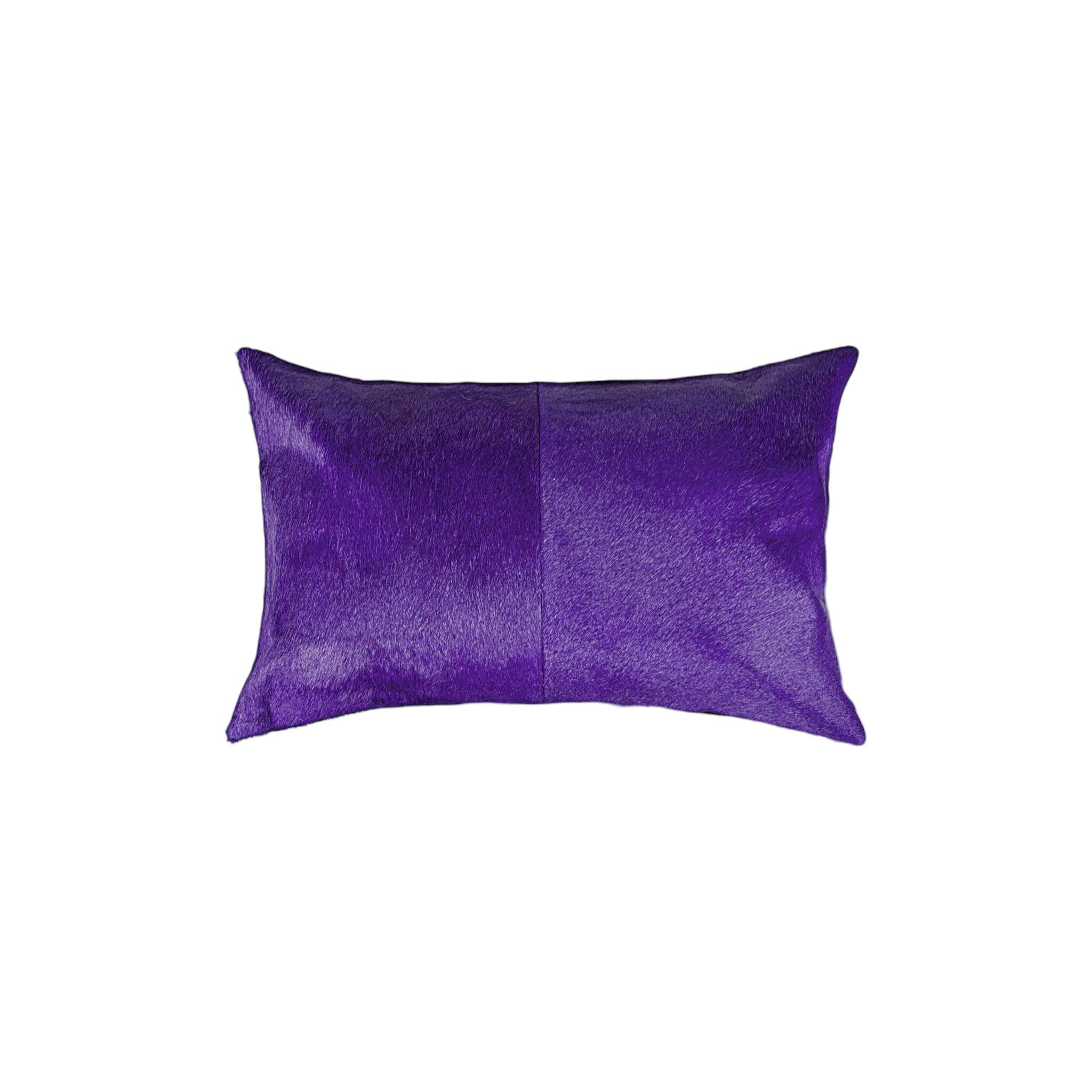 12 X 20 Purple Cowhide Throw Pillow