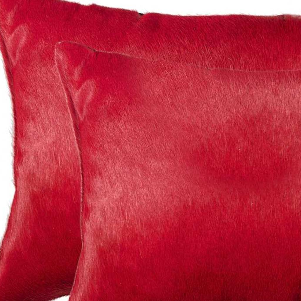 12" X 20" X 5" Wine Cowhide  Pillow 2 Pack