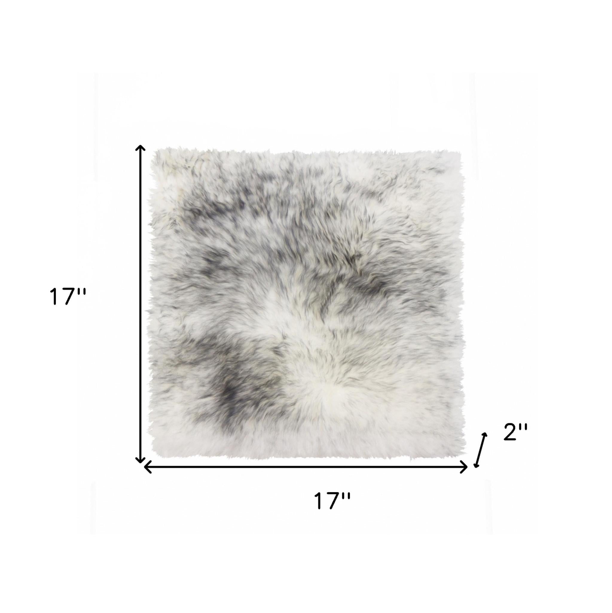17" X 17" Gray Genuine Sheepskin Chair Pad