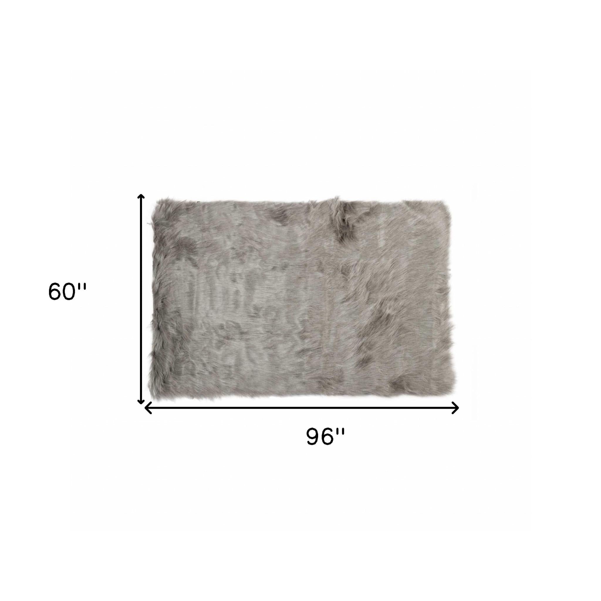5' X 8' Gray Shag Area Rug