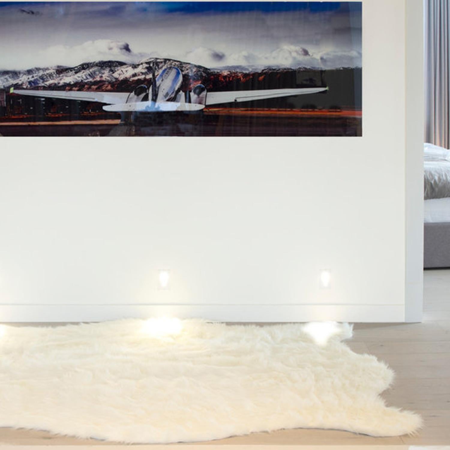 5' X 6' Off White Animal Print Shag Area Rug