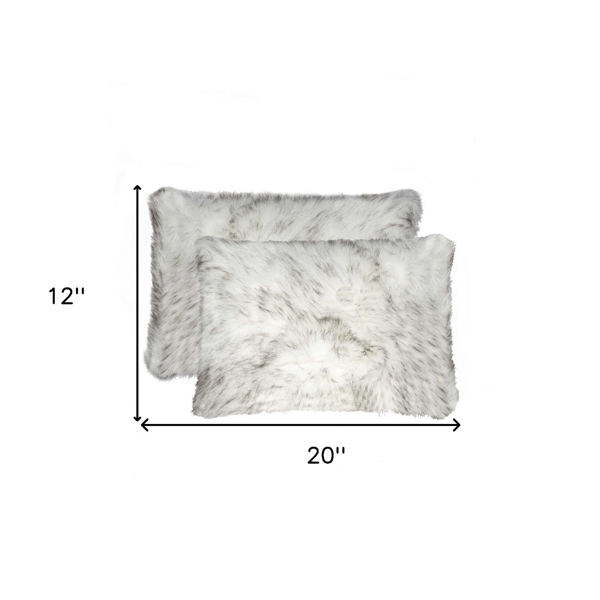 12" X 20" X 5" Gradient Gray Faux  Pillow 2 Pack