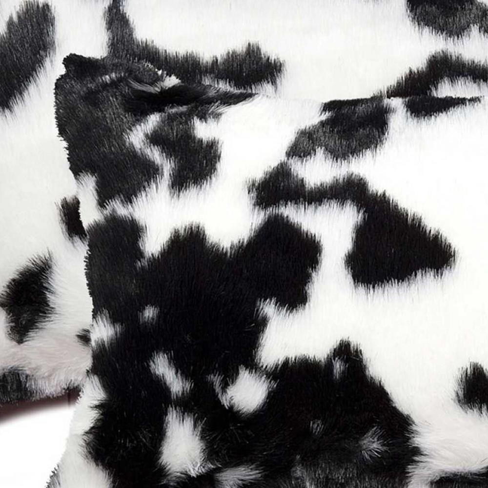 Set of Two 12" X 20" Black and White Throw Pillows