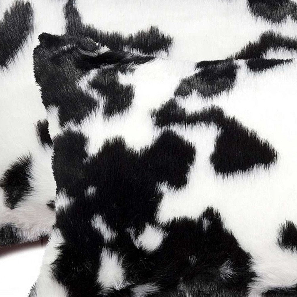 Set of Two 12" X 20" Black and White Throw Pillows