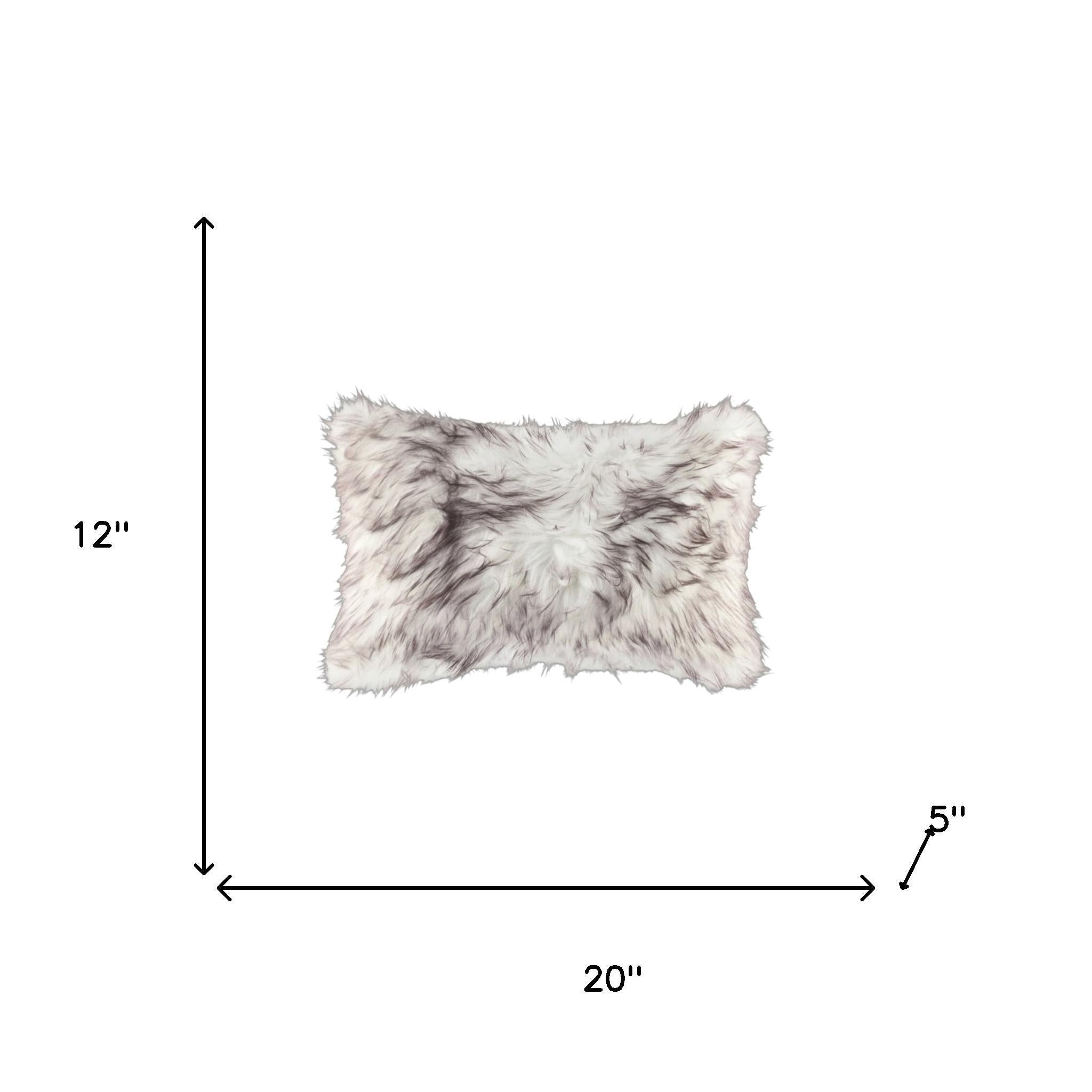 Set of Two 12" X 20" Chocolate Faux Fur Throw Pillow