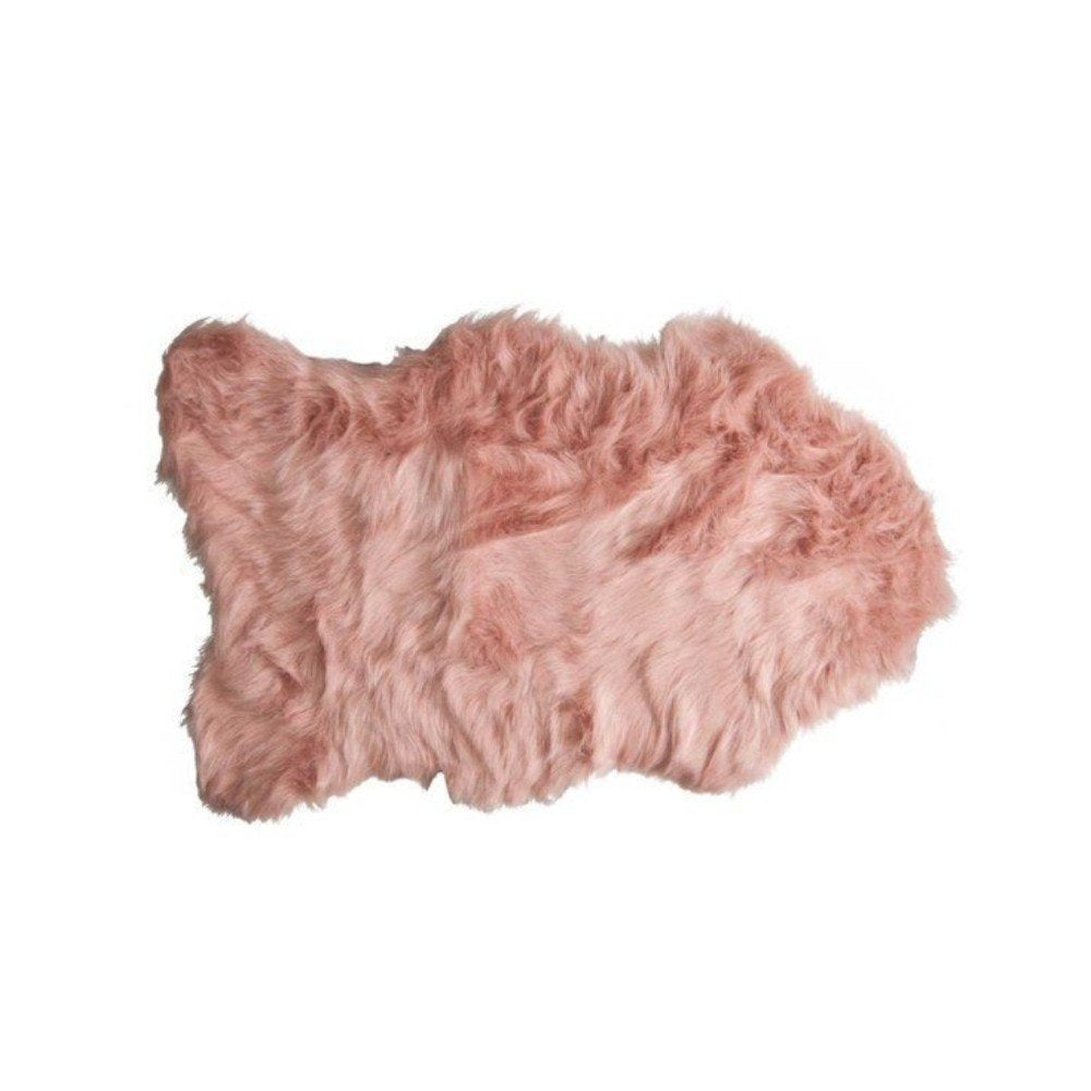 2' X 3' Dusty Rose Faux Sheepskin Washable Area Rug