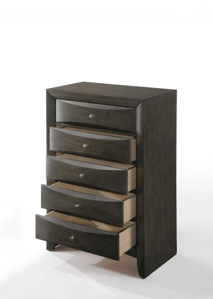 59" Gray Solid Wood Standard Dresser/Chest