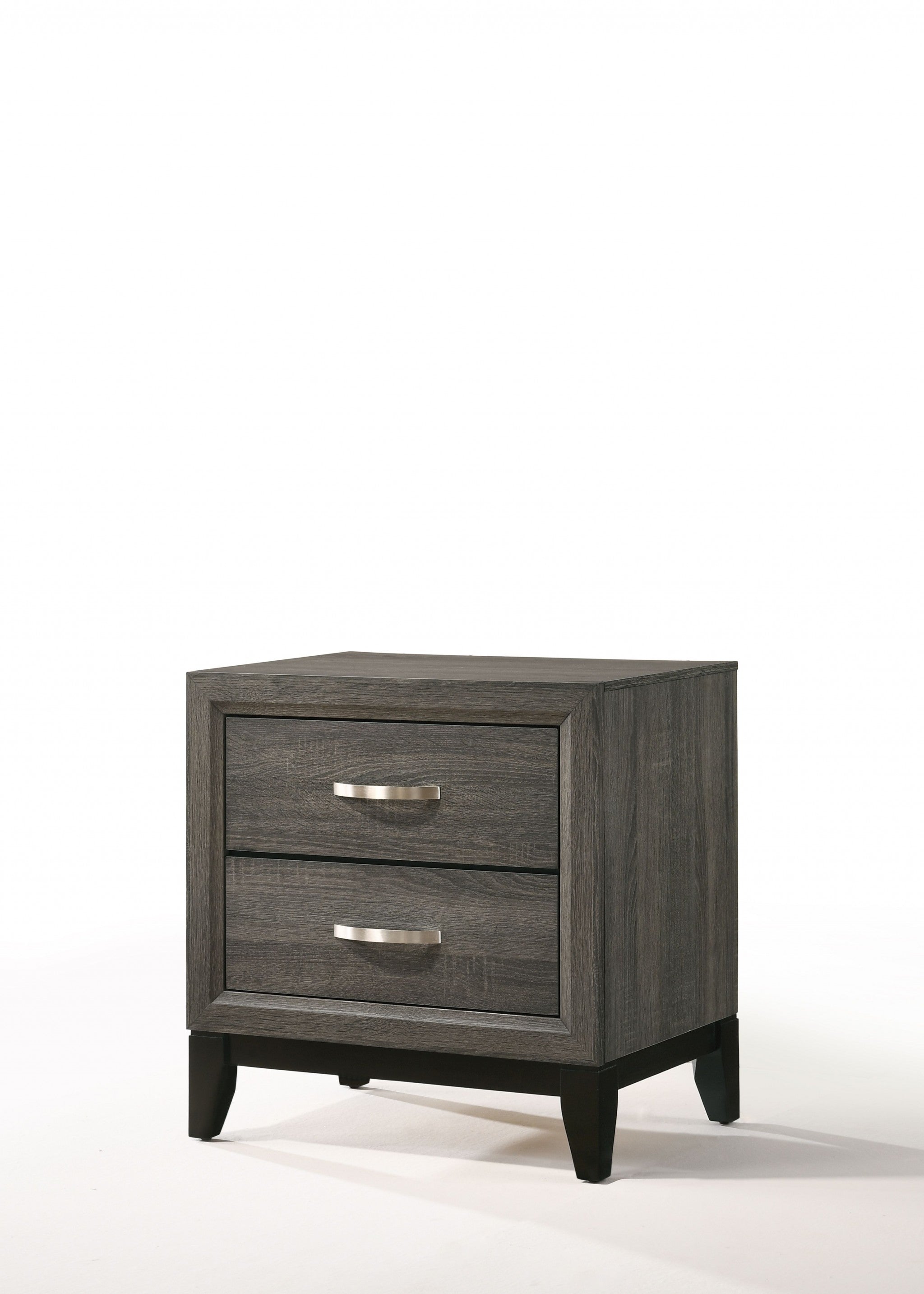 25" Gray Two Drawers Nightstand