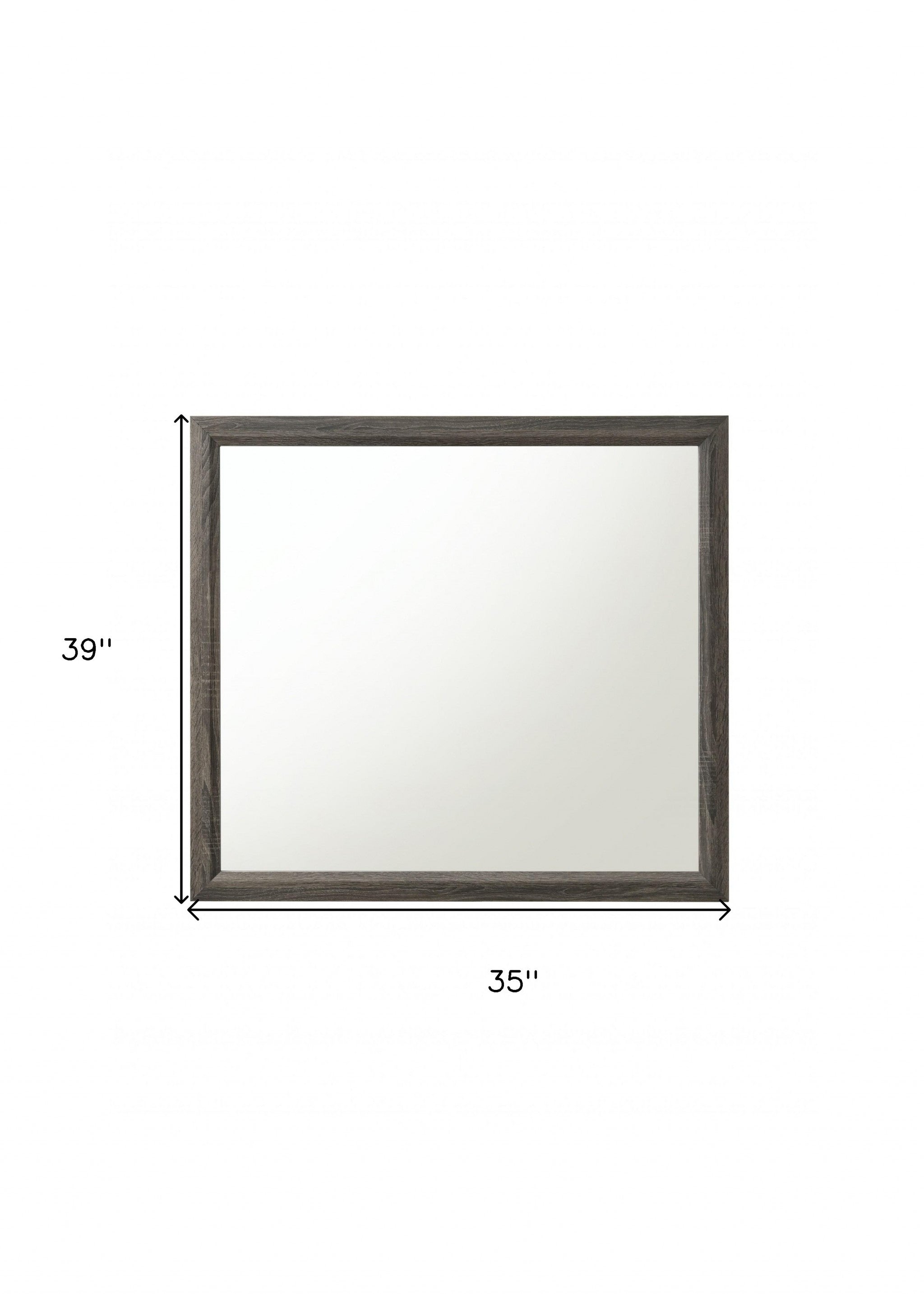 35" Gray Wood Framed Accent Mirror