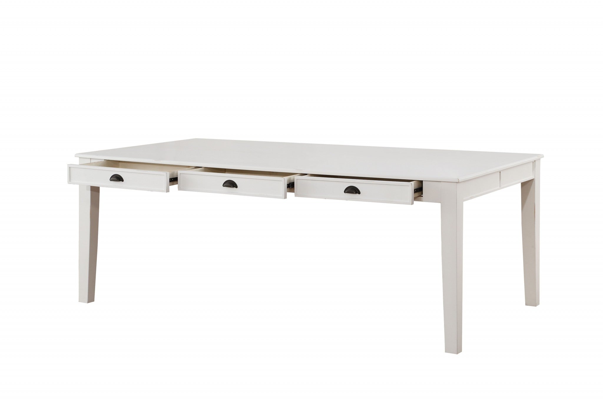 78" White Solid Wood Dining Table