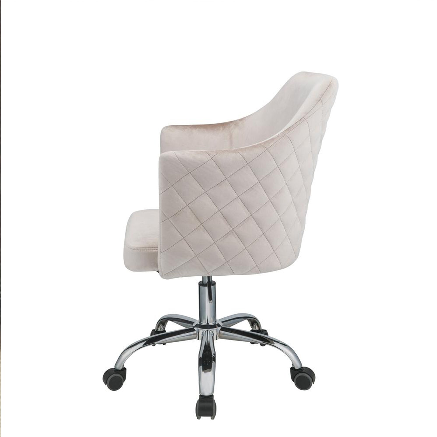 Champagne Fabric Seat Swivel Adjustable Task Chair Fabric Back Steel Frame
