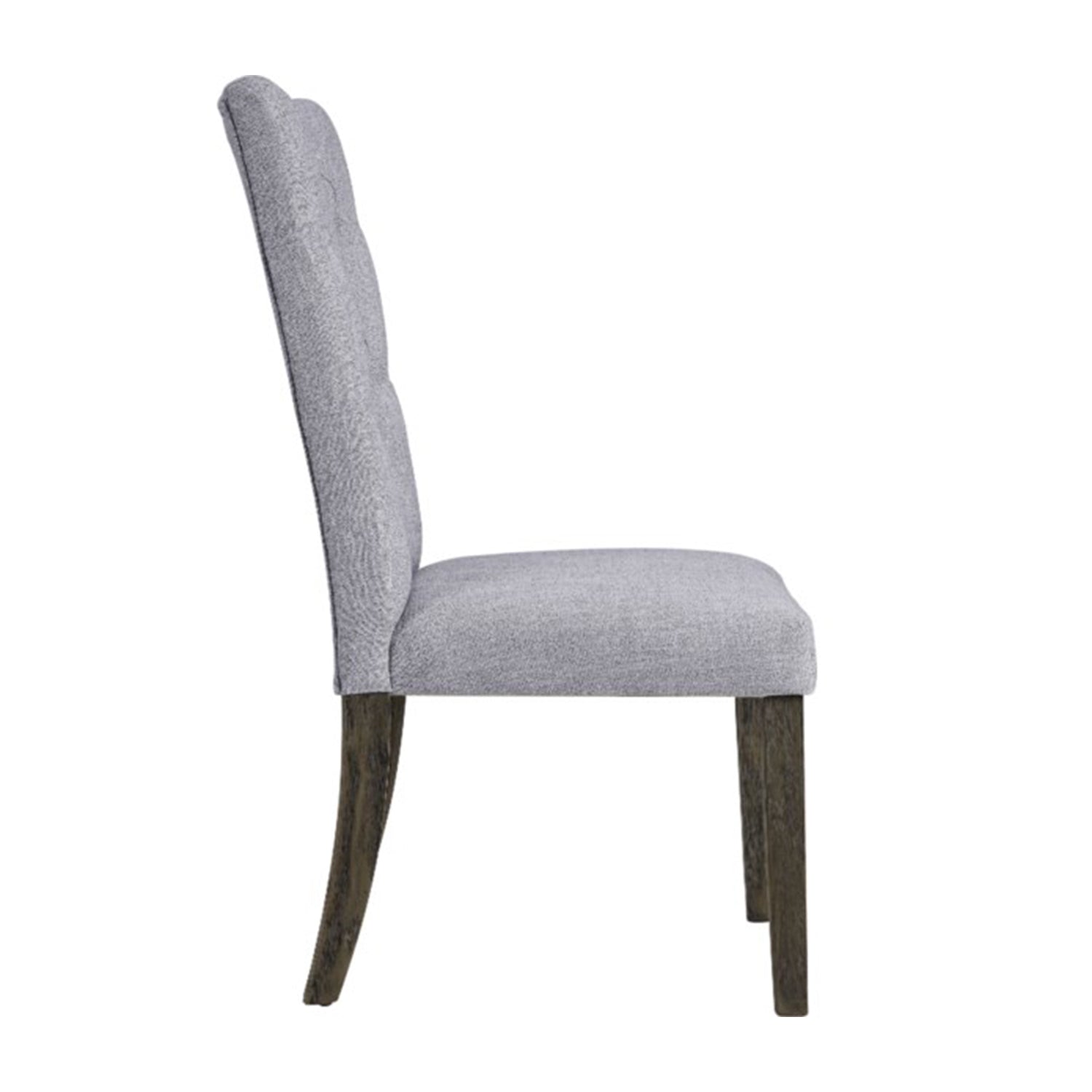 21" X 25" X 45" 2Pc Gray Fabric And Gray Oak Side Chair