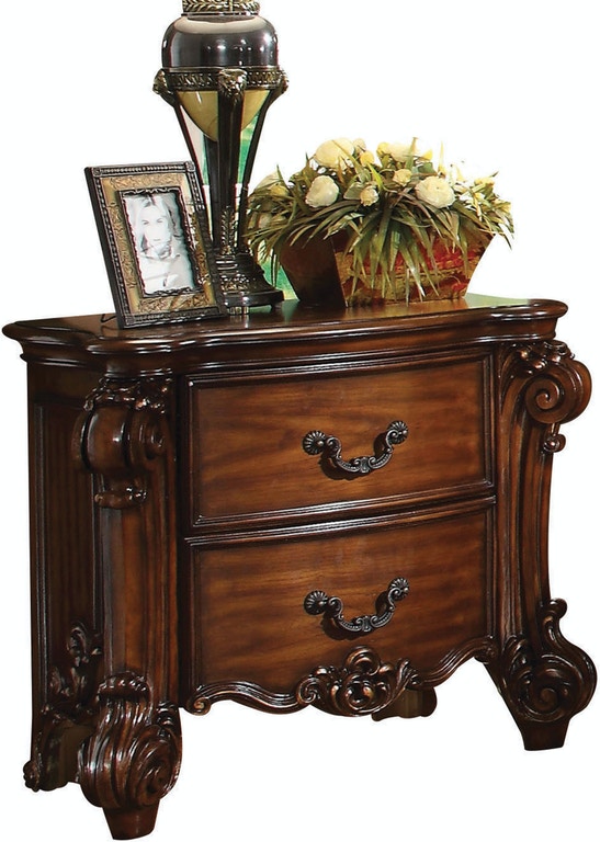 30" Chestnut Two Drawers Solid Wood Nightstand