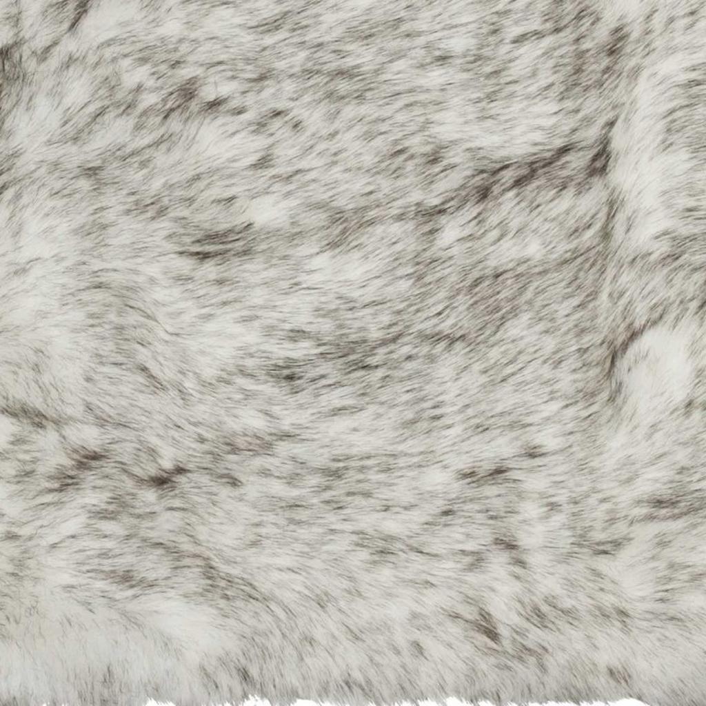 2' X 3' Gray And Ivory Faux Fur Area Rug