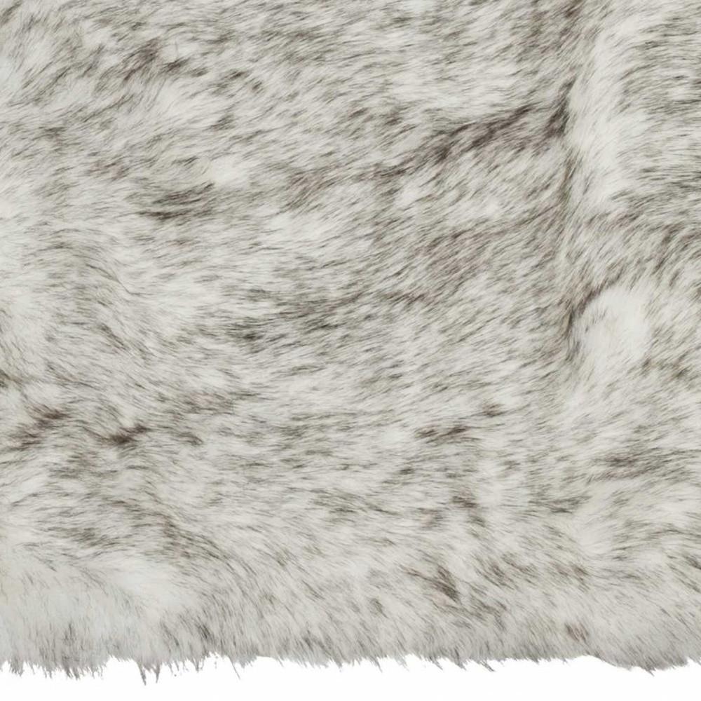 2' X 3' Gray And Ivory Faux Fur Area Rug