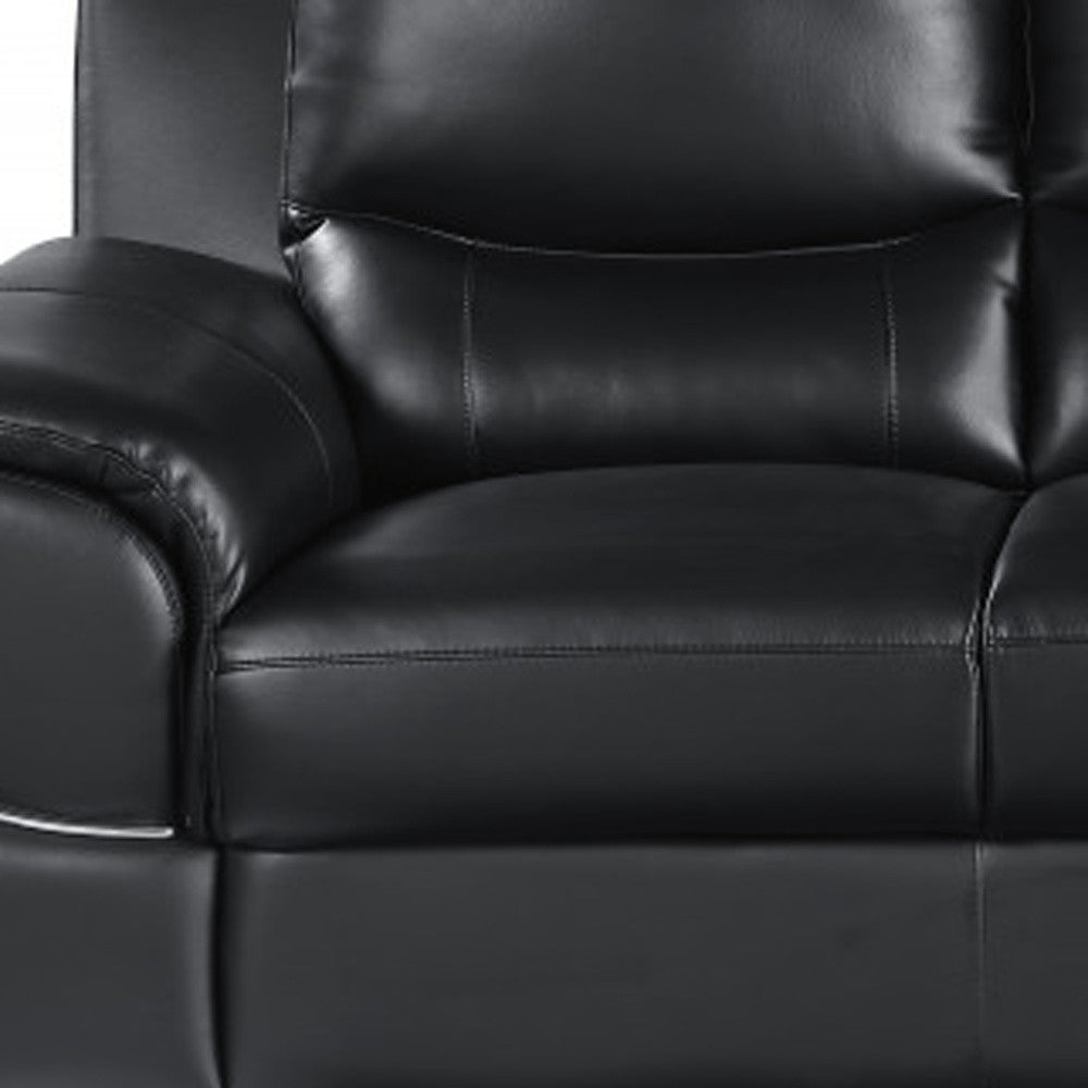 85" White Leather Sofa With Silver Legs