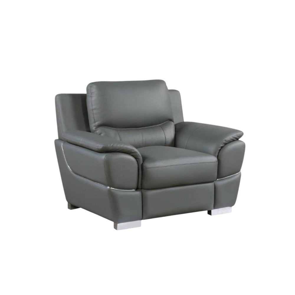 48" Black And Silver Leather Match Club Chair