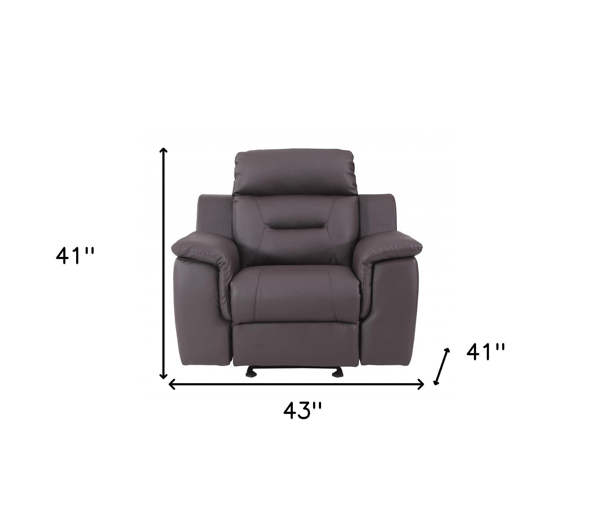 41" Brown Fascinating Leather Reclining Chair