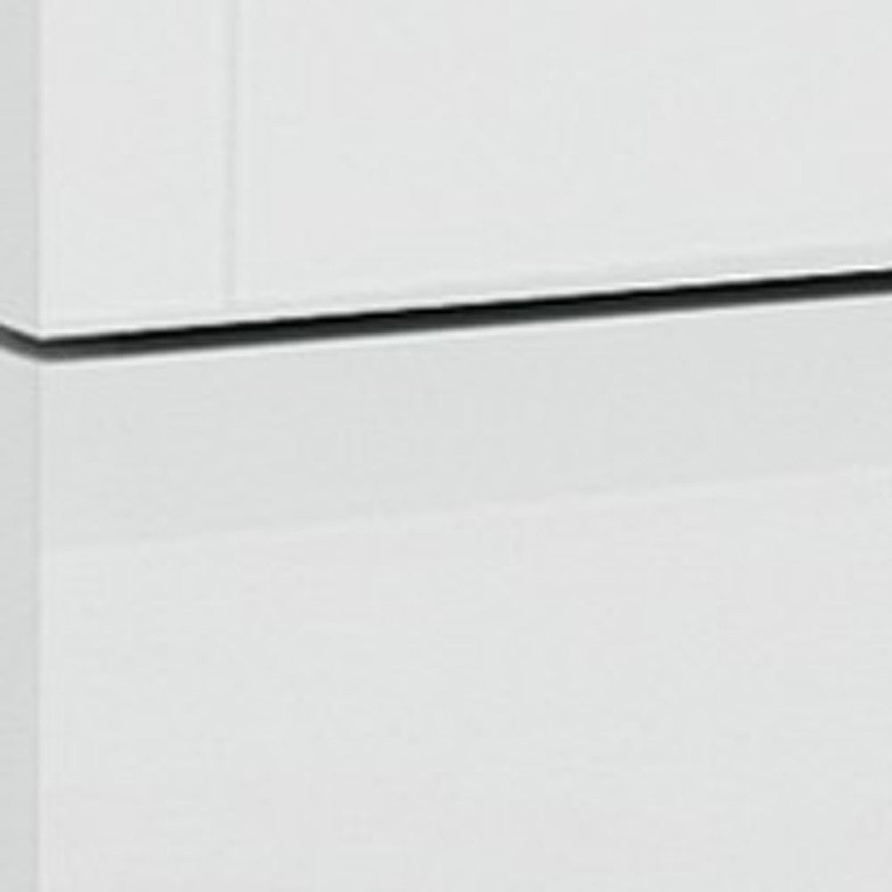 18" White Solid and Manufactured Wood And Mirrored Glass Two Drawer Nightstand