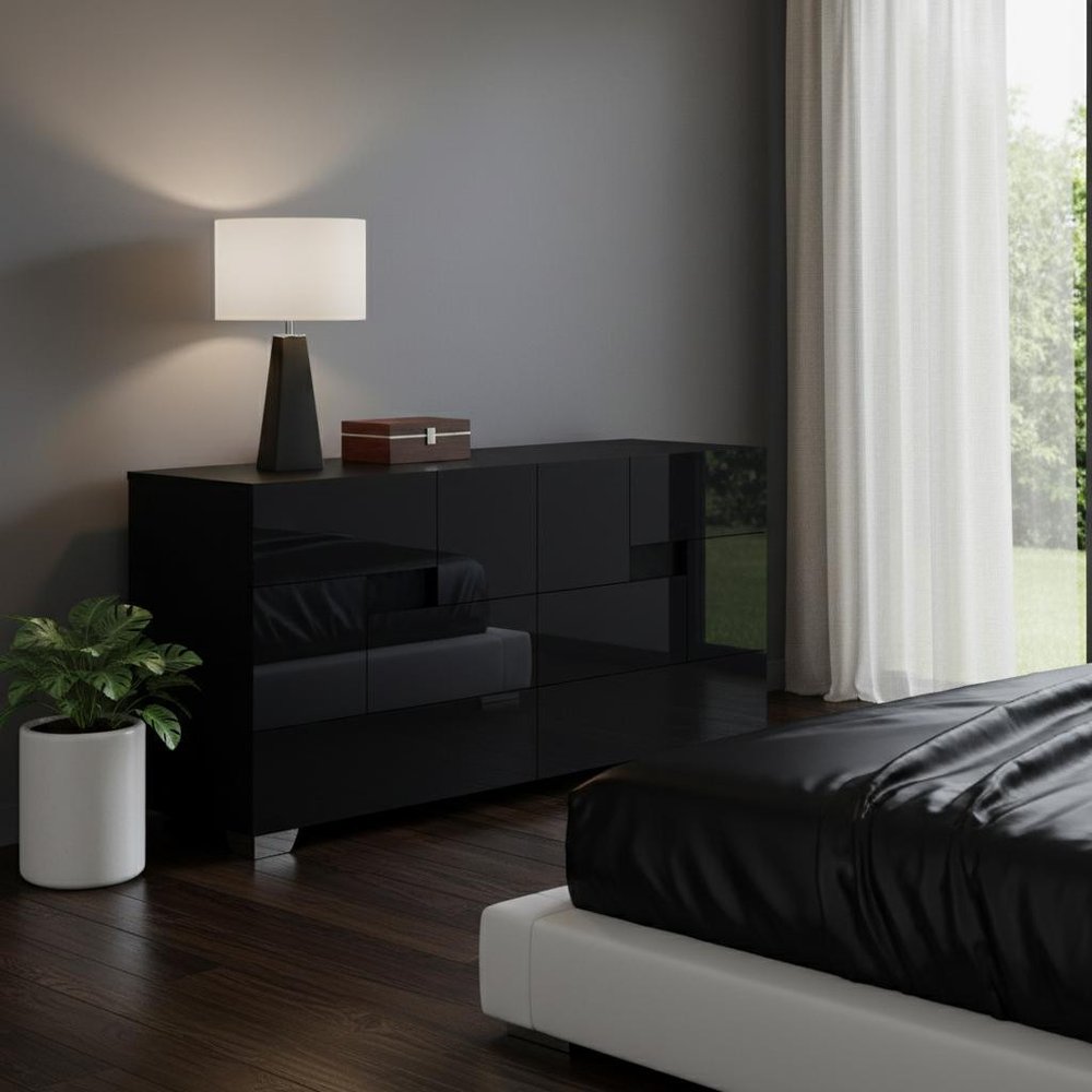 30" Superb Black High Gloss Dresser