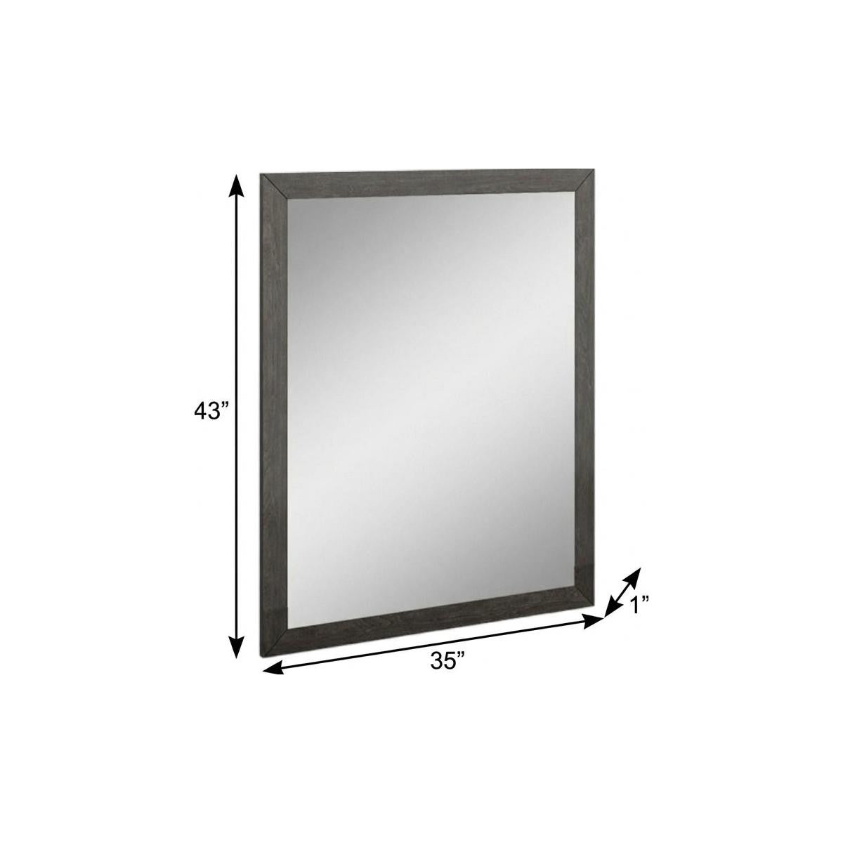 43" Gray Wood Dresser Mount Framed Mirror