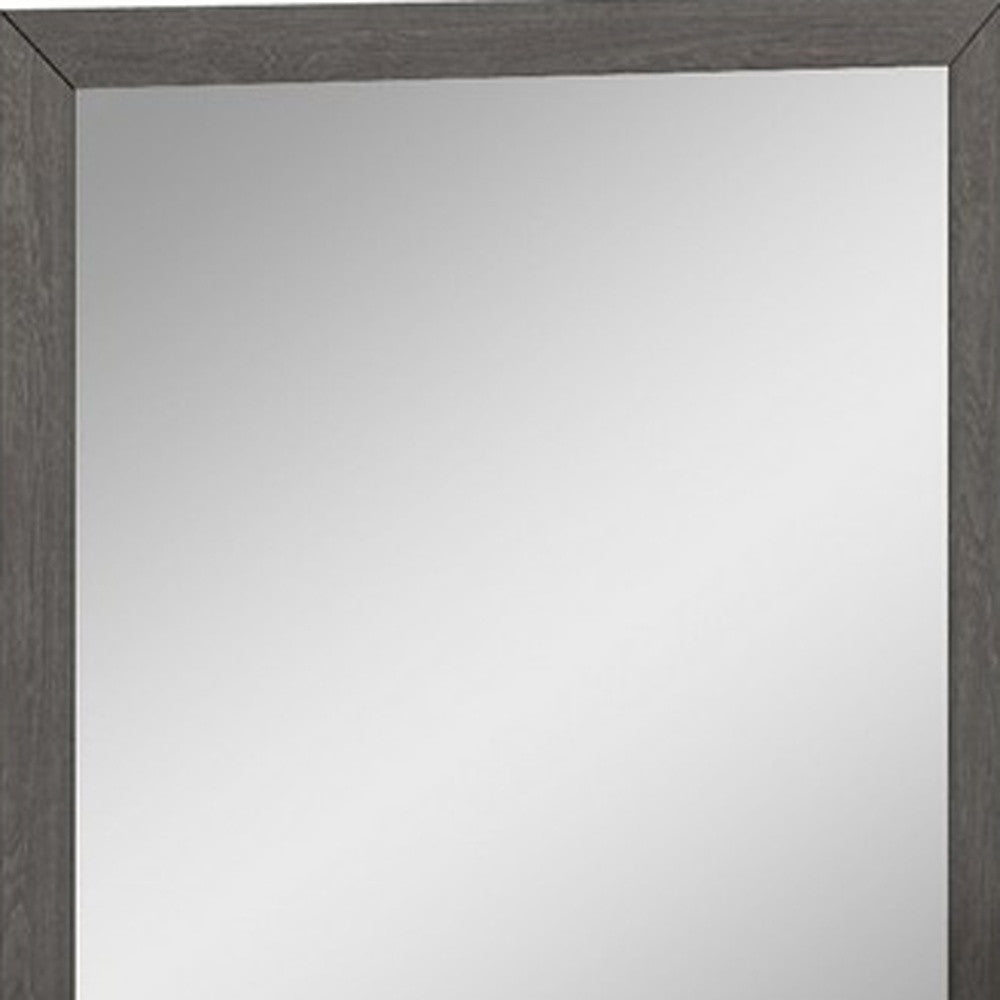 43" Gray Wood Dresser Mount Framed Mirror