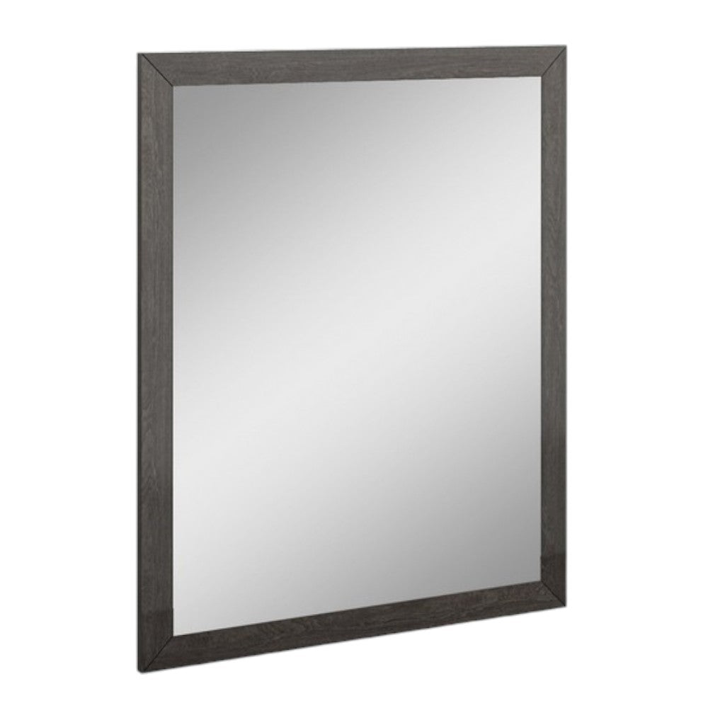 43" Gray Wood Dresser Mount Framed Mirror