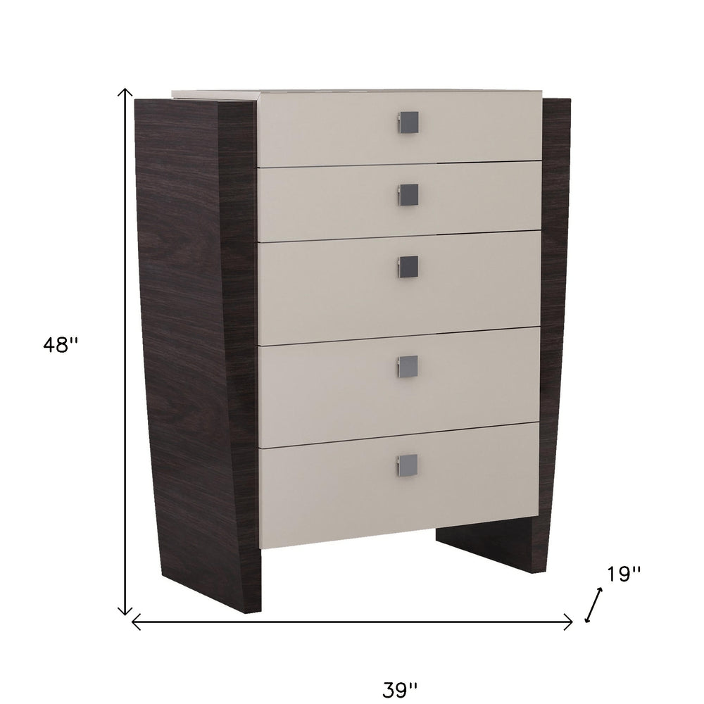 34" Refined Beige High Gloss Dresser
