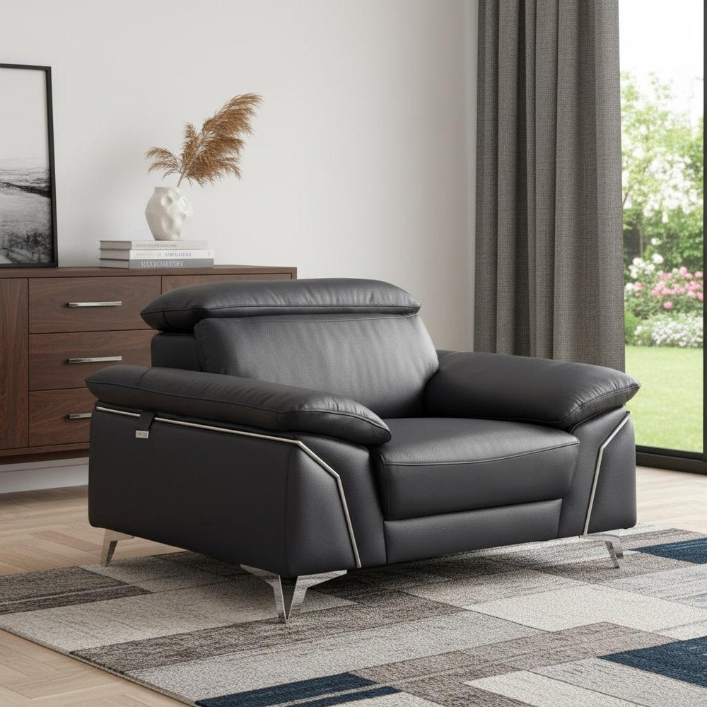 51" Gray Chair and a Half