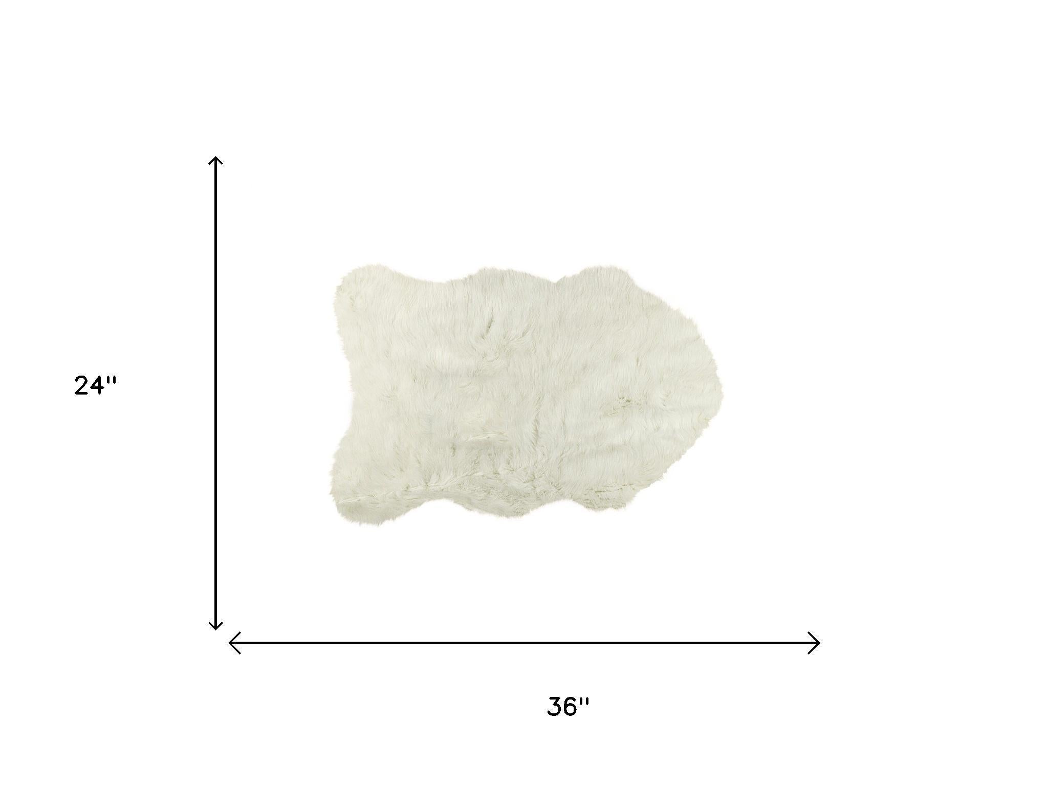 2' X 3' Off White Faux Sheepskin Shag Area Rug